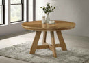 Danvers Round 54-inch Wood Dining Table Brown Oak - Home & Sleep Outlet