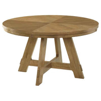 Danvers Round 54-inch Wood Dining Table Brown Oak - Home & Sleep Outlet