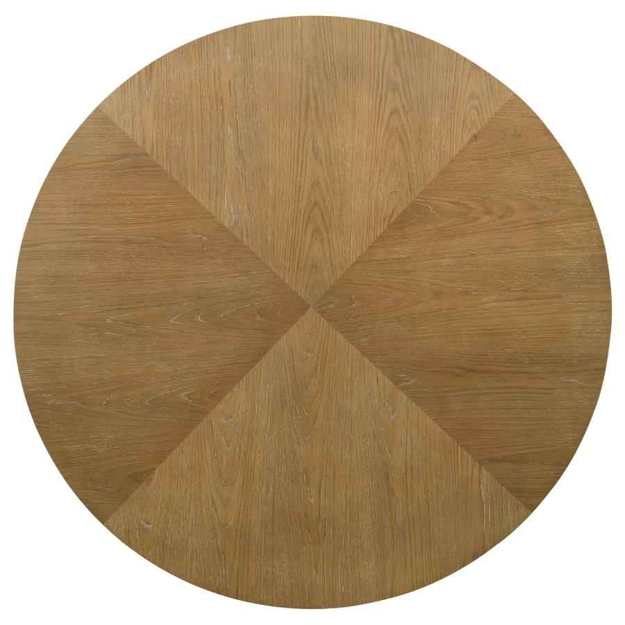 Danvers Round 54-inch Wood Dining Table Brown Oak - Home & Sleep Outlet