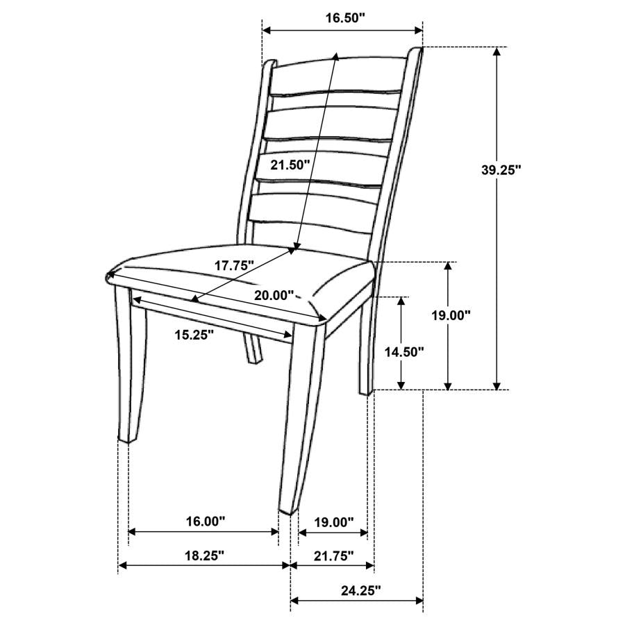 Danvers Wood Dining Side Chair Brown Oak (Set of 2) - Home & Sleep Outlet
