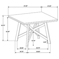 Canfield 47-inch Square Counter Height Dining Table Brown