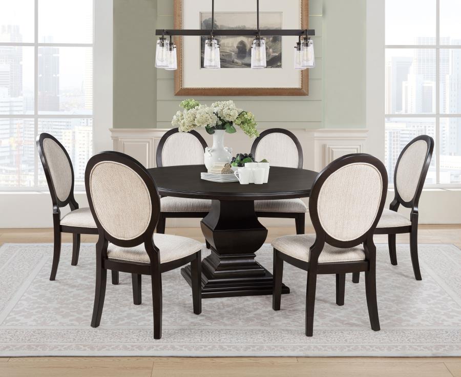 Home & Sleep Outlet - Twyla 60-inch Round Wood Dining Room Table Dark Cocoa