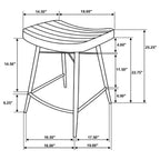 Home & Sleep Outlet - Bayu Leather Upholstered Counter Stool Camel (Set of 2)