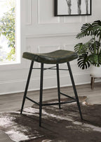 Home & Sleep Outlet - Bayu Leather Upholstered Counter Stool Espresso (Set of 2)