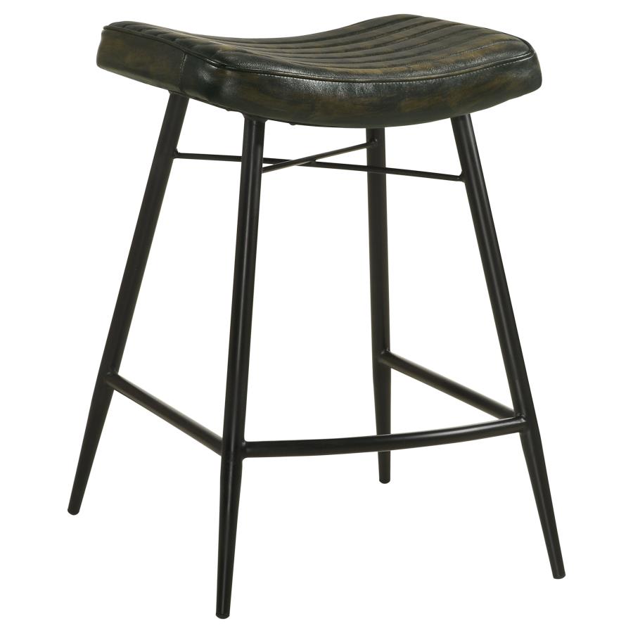 Home & Sleep Outlet - Bayu Leather Upholstered Counter Stool Espresso (Set of 2)