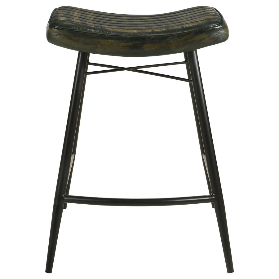 Home & Sleep Outlet - Bayu Leather Upholstered Counter Stool Espresso (Set of 2)