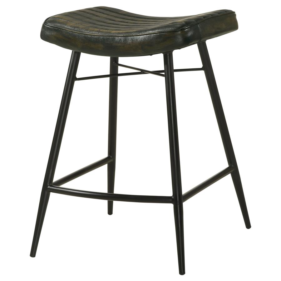 Home & Sleep Outlet - Bayu Leather Upholstered Counter Stool Espresso (Set of 2)