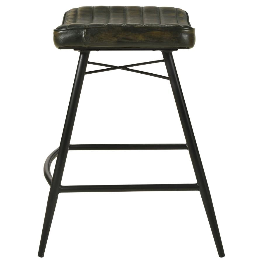 Home & Sleep Outlet - Bayu Leather Upholstered Counter Stool Espresso (Set of 2)