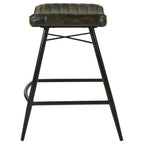 Home & Sleep Outlet - Bayu Leather Upholstered Counter Stool Espresso (Set of 2)