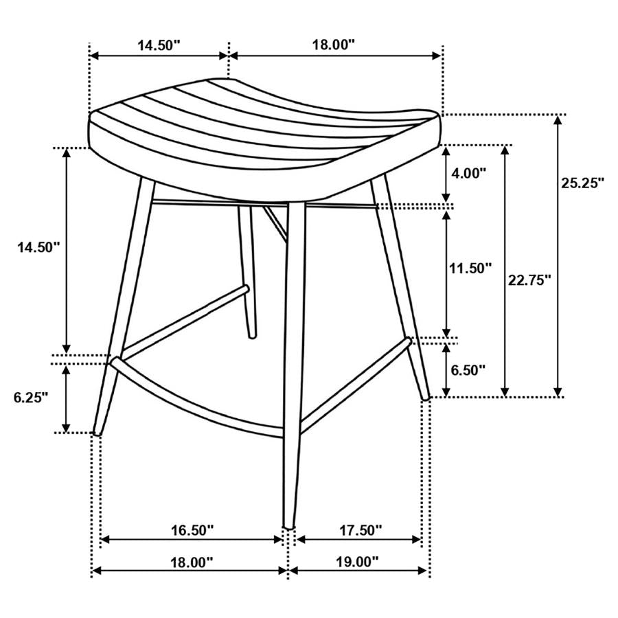 Home & Sleep Outlet - Bayu Leather Upholstered Counter Stool Espresso (Set of 2)