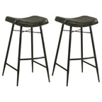 Home & Sleep Outlet - Bayu Leather Upholstered Bar Stool Espresso (Set of 2)