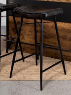 Home & Sleep Outlet - Bayu Leather Upholstered Bar Stool Espresso (Set of 2)