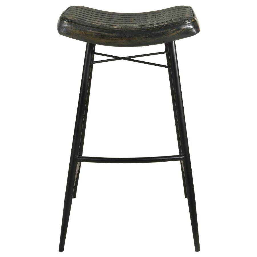 Home & Sleep Outlet - Bayu Leather Upholstered Bar Stool Espresso (Set of 2)