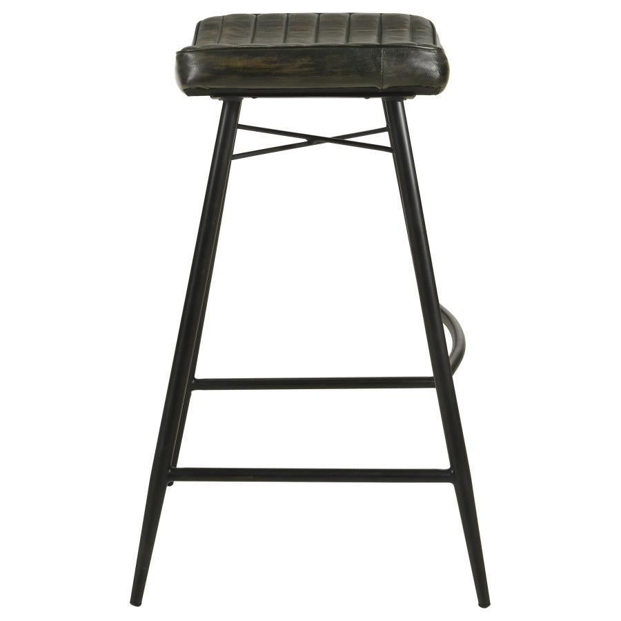 Home & Sleep Outlet - Bayu Leather Upholstered Bar Stool Espresso (Set of 2)