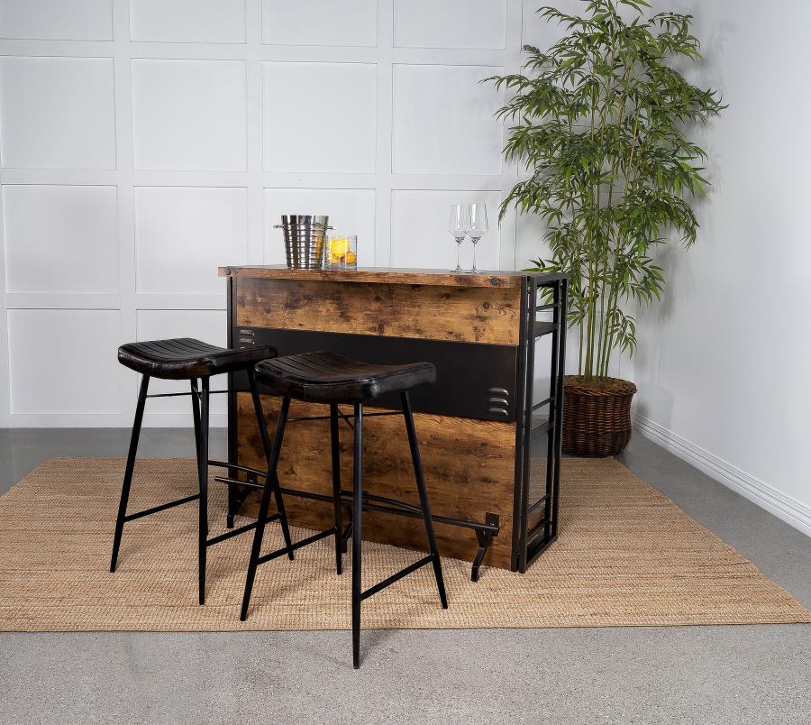 Home & Sleep Outlet - Bayu Leather Upholstered Bar Stool Espresso (Set of 2)