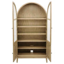 Kailani 4-Door Cane Dining Vitrine Display Cabinet Beige Oak