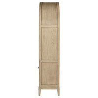 Kailani 4-Door Cane Dining Vitrine Display Cabinet Beige Oak