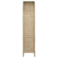 Kailani 4-Door Cane Dining Vitrine Display Cabinet Beige Oak