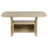 Kailani Cane Counter Height Storage Dining Table Beige Oak