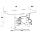 Kailani Cane Counter Height Storage Dining Table Beige Oak