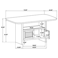 Kailani Cane Counter Height Storage Dining Table Beige Oak