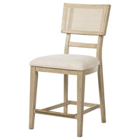 Kailani Rattan Cane Counter Side Chair Beige Oak (Set of 2)