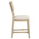 Kailani Rattan Cane Counter Side Chair Beige Oak (Set of 2)