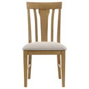 Hartville 5-piece Round Dining Table Set Natural Light Brown
