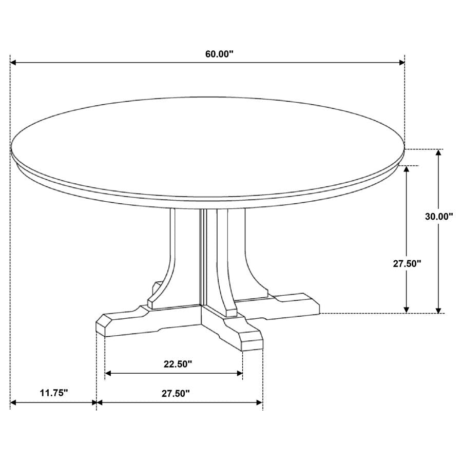 Home & Sleep Outlet - Hartville 5-piece Round Dining Table Set Natural Light Brown