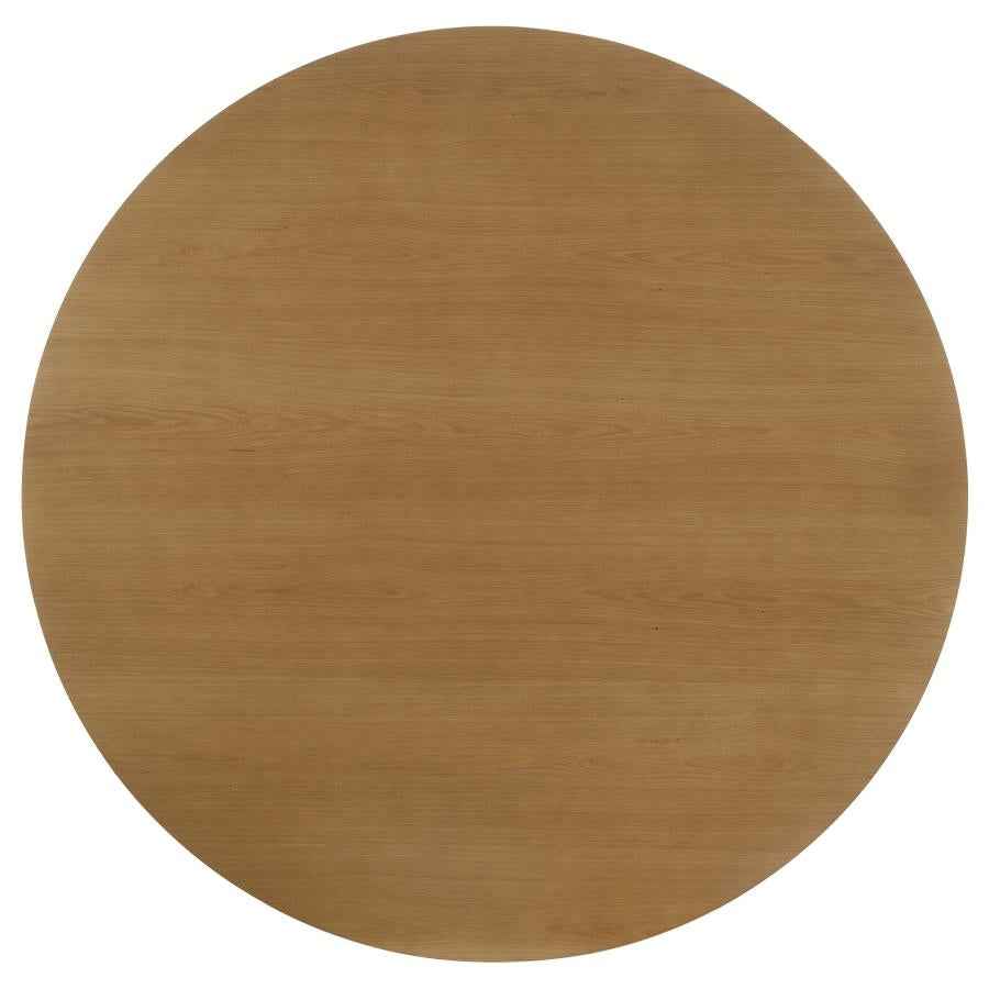 Hartville 7-piece Round Dining Table Set Natural Light Brown