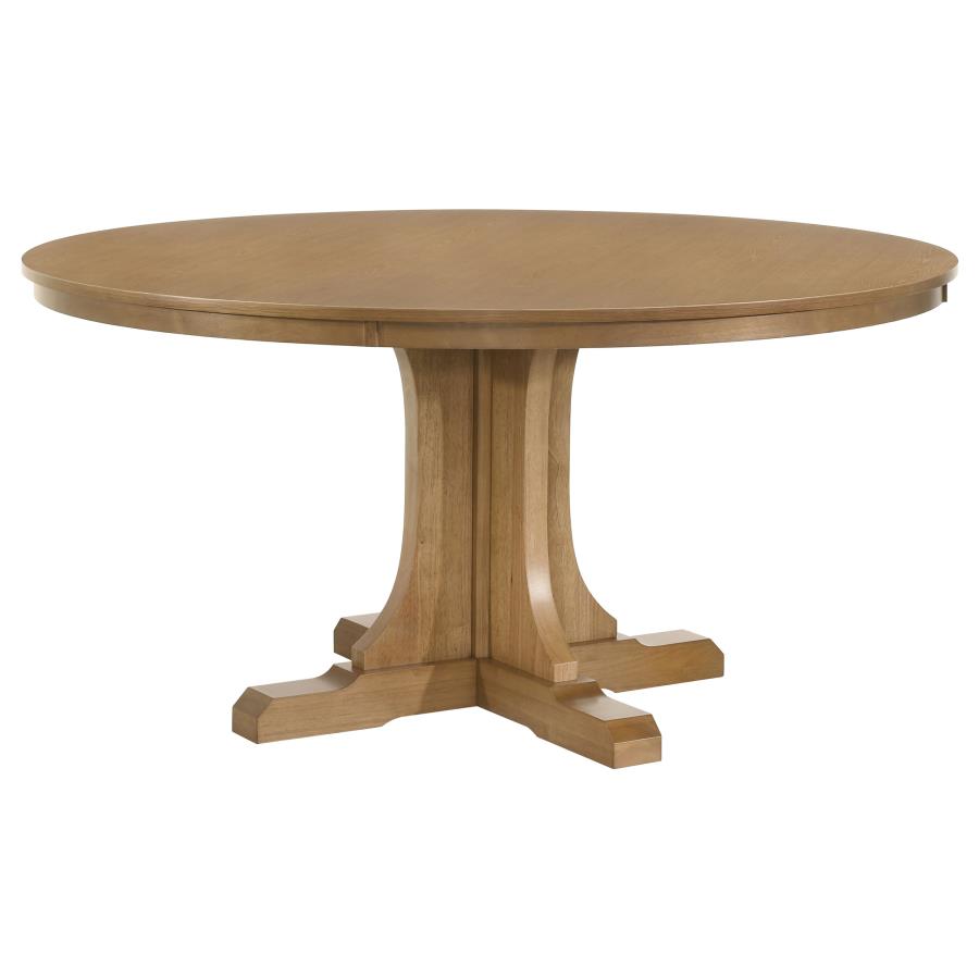 Home & Sleep Outlet - Hartville 60-inch Round Dining Table Natural Light Brown