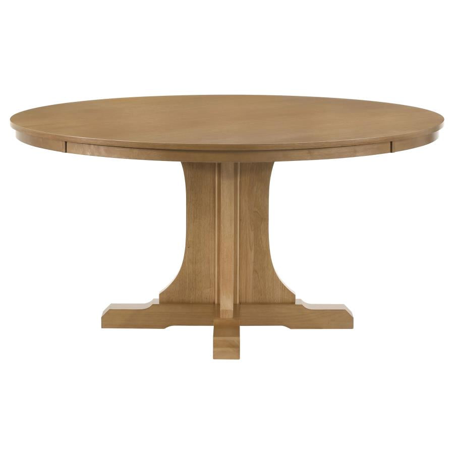 Home & Sleep Outlet - Hartville 60-inch Round Dining Table Natural Light Brown