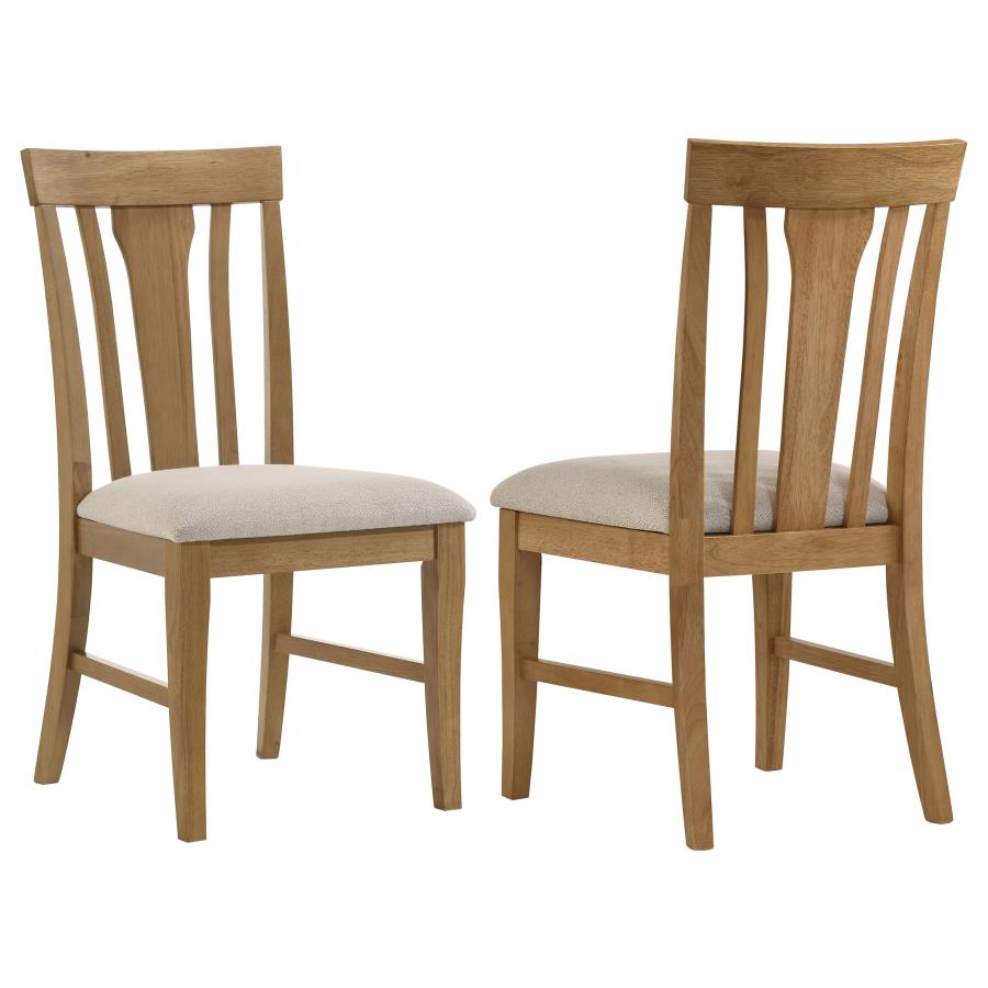 Home & Sleep Outlet - Hartville Dining Side Chair Natural Light Brown (Set of 2)