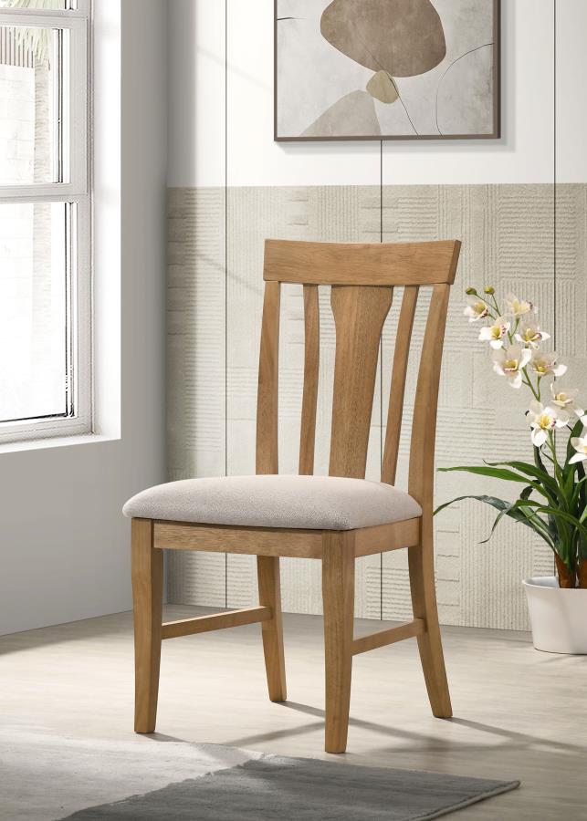 Home & Sleep Outlet - Hartville Dining Side Chair Natural Light Brown (Set of 2)