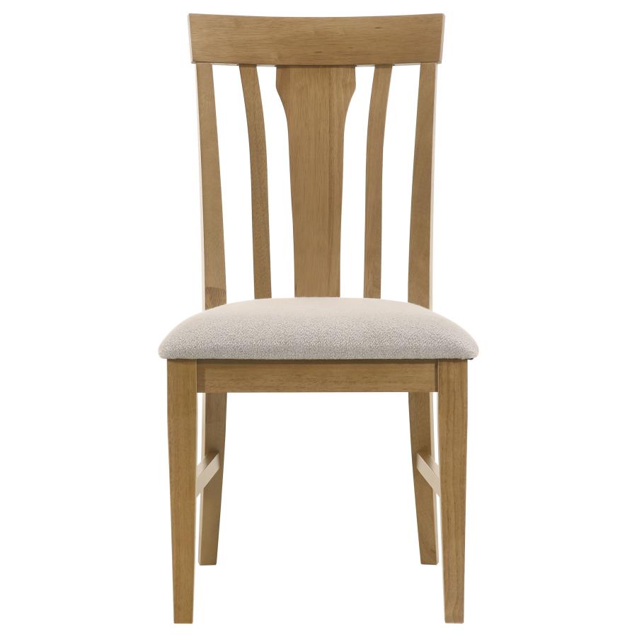 Home & Sleep Outlet - Hartville Dining Side Chair Natural Light Brown (Set of 2)