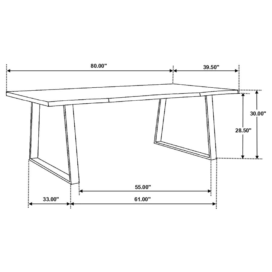 Home & Sleep Outlet - Ditman 80-inch Live Edge Dining Table Grey Sheesham