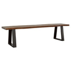 Home & Sleep Outlet - Ditman Live Edge Wood Dining Bench Grey Sheesham