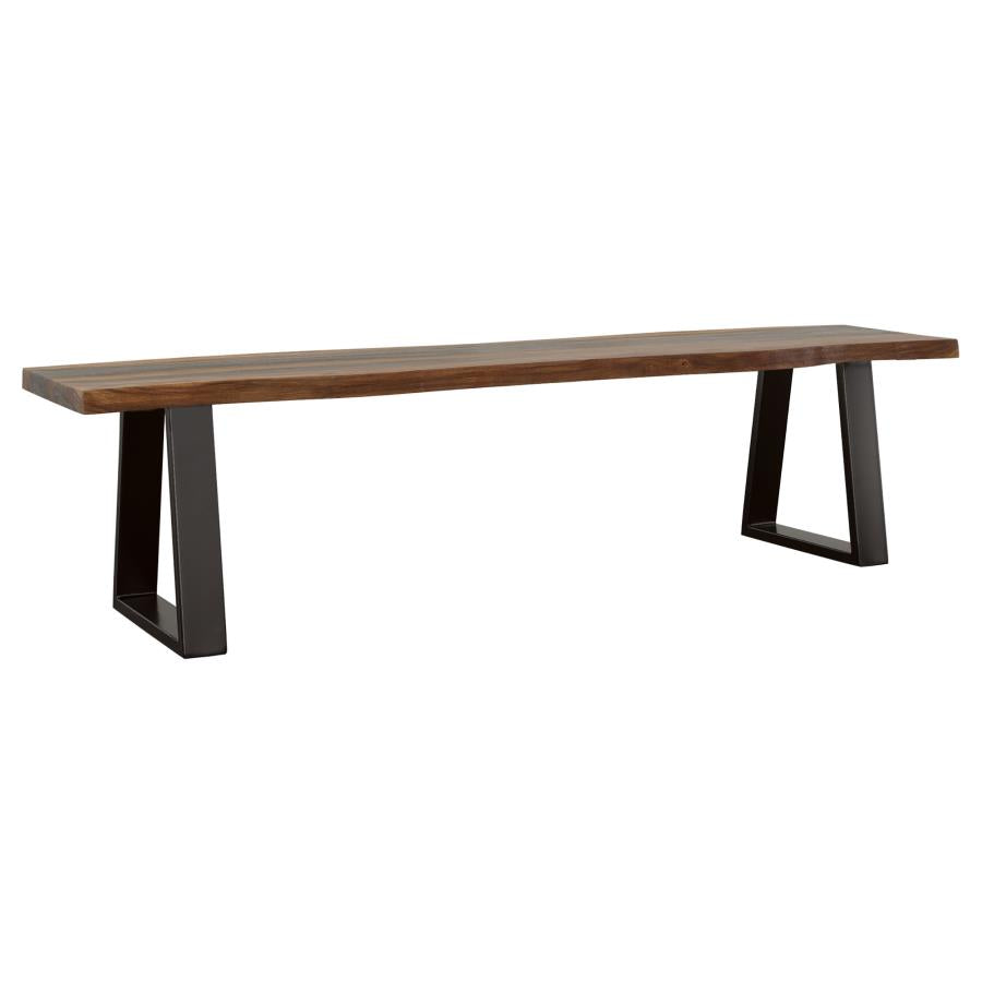 Home & Sleep Outlet - Ditman Live Edge Wood Dining Bench Grey Sheesham