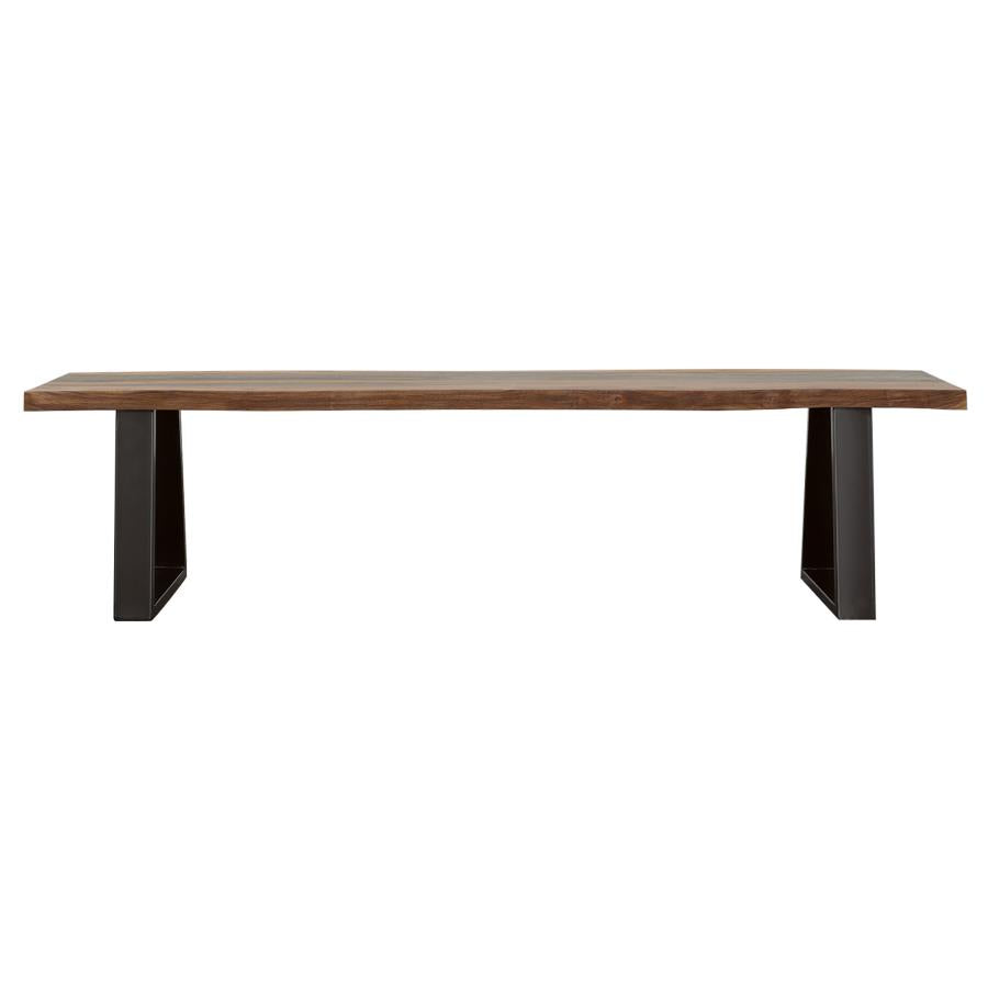 Home & Sleep Outlet - Ditman Live Edge Wood Dining Bench Grey Sheesham