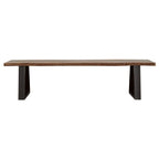Home & Sleep Outlet - Ditman Live Edge Wood Dining Bench Grey Sheesham