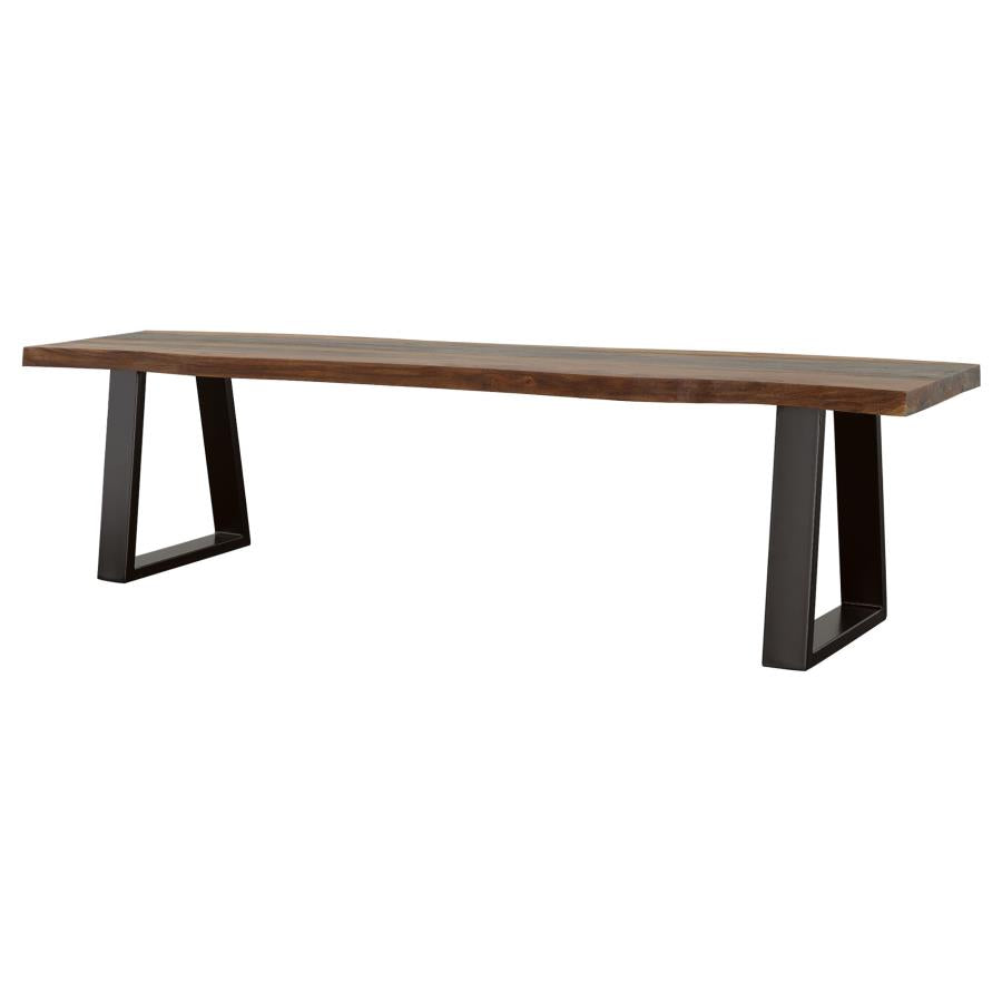 Home & Sleep Outlet - Ditman Live Edge Wood Dining Bench Grey Sheesham