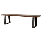 Home & Sleep Outlet - Ditman Live Edge Wood Dining Bench Grey Sheesham