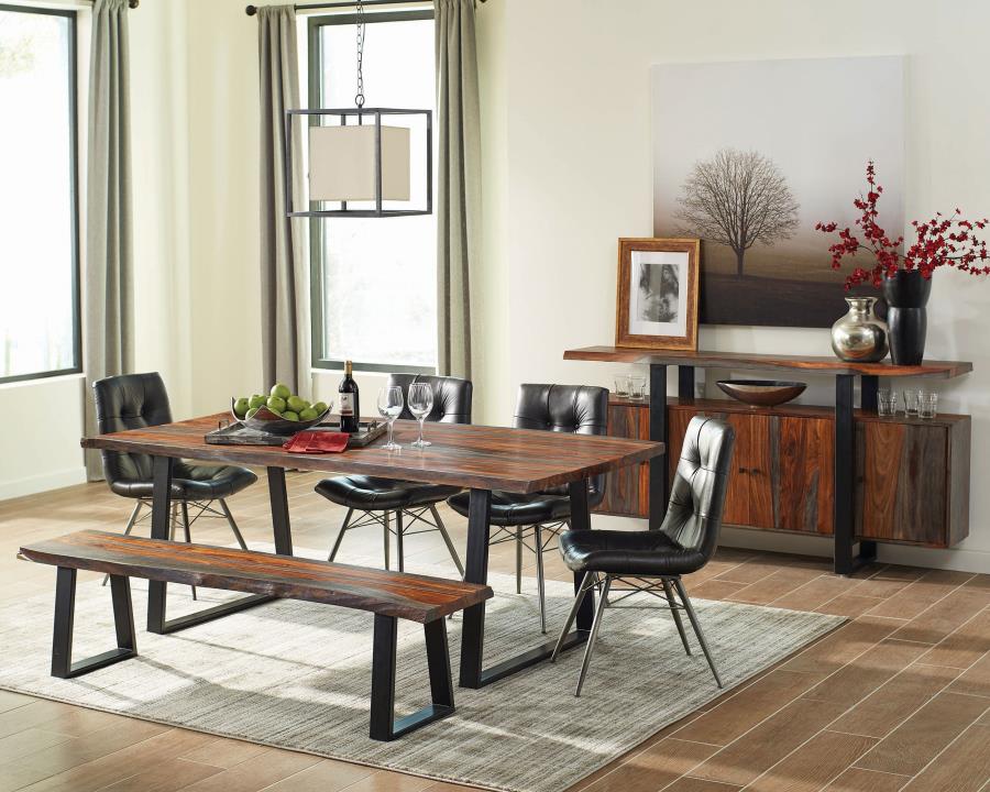 Home & Sleep Outlet - Ditman Live Edge Wood Dining Bench Grey Sheesham