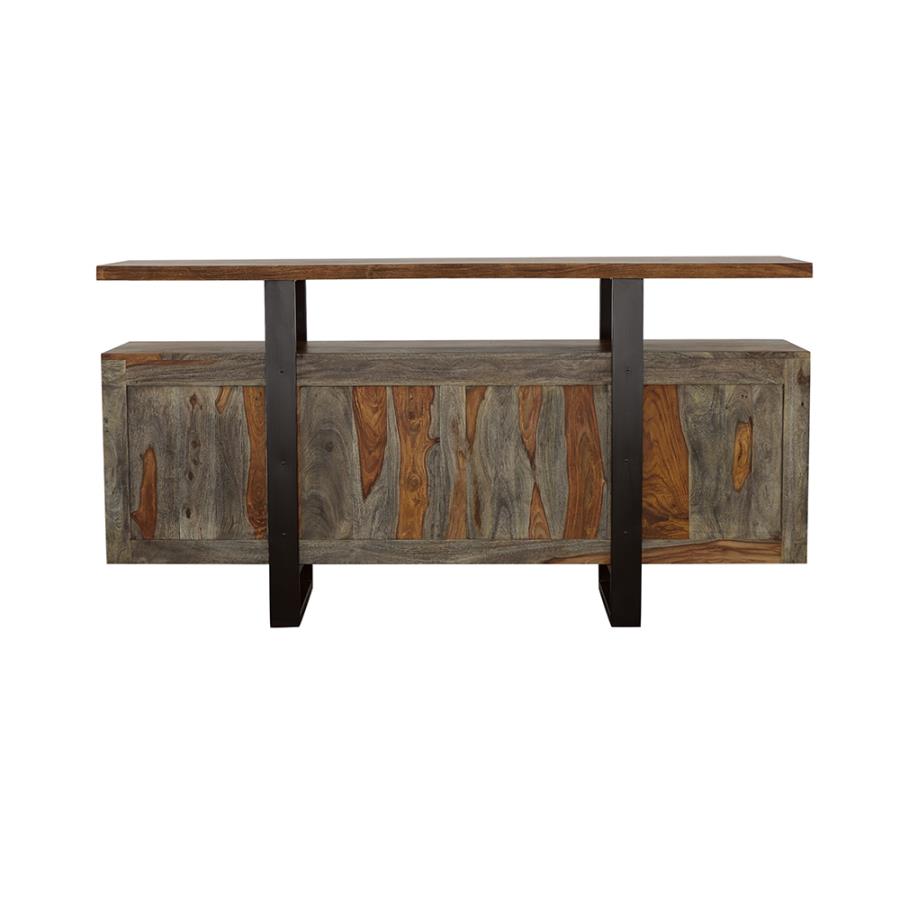 Home & Sleep Outlet - Ditman 4-door Solid Wood Sideboard Buffet Grey Sheesham