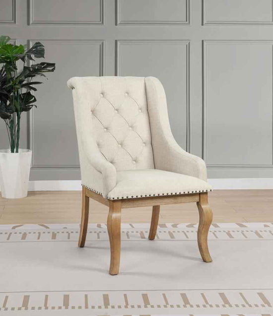 Brockway Upholstered Arm Chair Barley Brown (Set of 2)