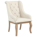 Brockway Upholstered Arm Chair Barley Brown (Set of 2)