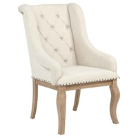 Brockway Upholstered Arm Chair Barley Brown (Set of 2)