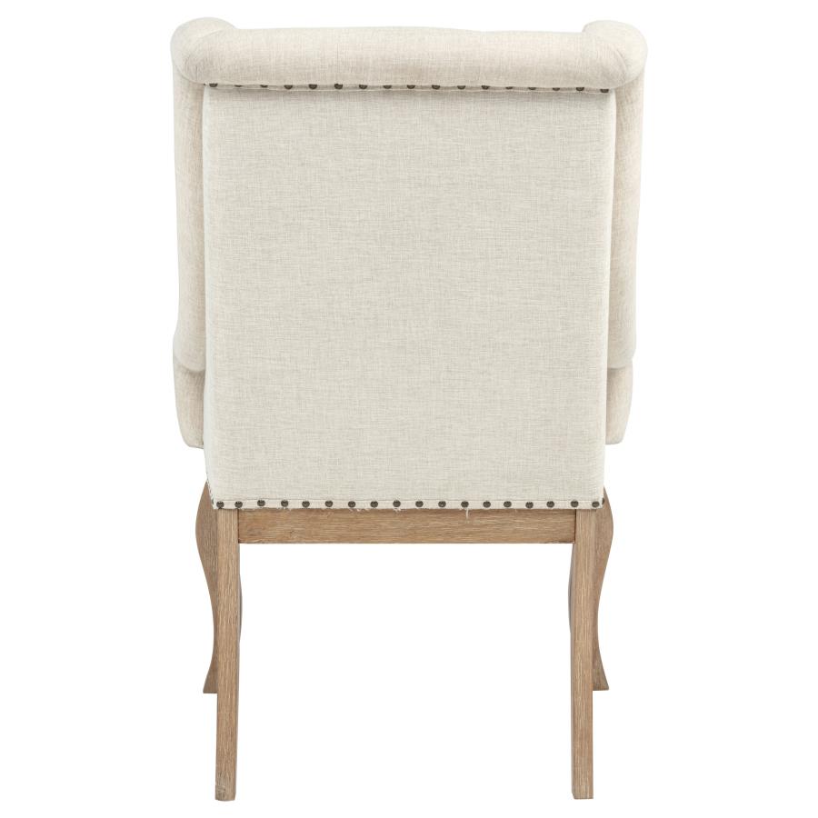 Brockway Upholstered Arm Chair Barley Brown (Set of 2)