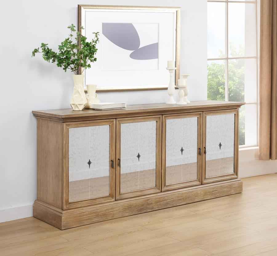 Brockway 4-door Dining Sideboard Buffet Cabinet Barley Brown