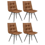 Home & Sleep Outlet - Aiken Faux Leather Upholstered Dining Side Chair Saddle Brown (Set of 4)
